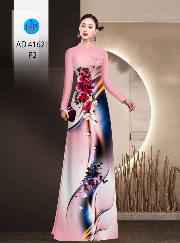 Vải Áo Dài Hoa In 3D AD 41621 8